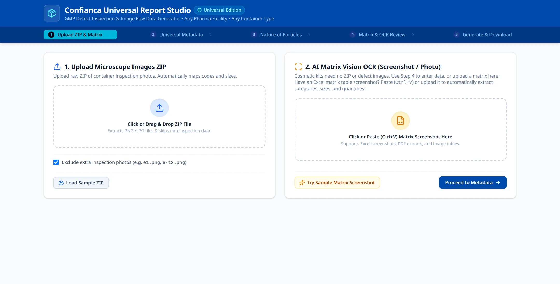Universal Report Studio interface preview